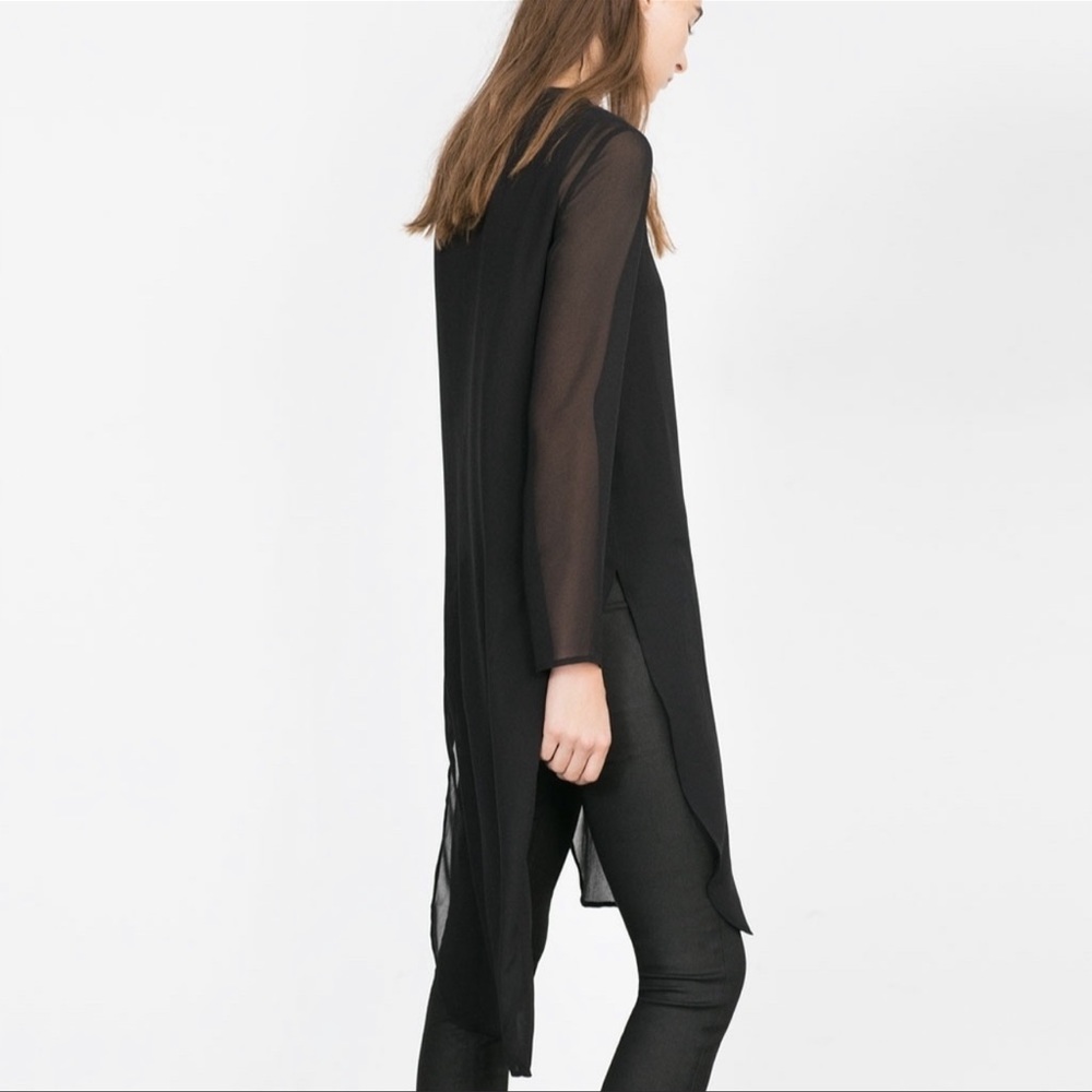 Zara Black Shear Tunic | Size XS